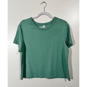 Auden Luxury Lounge Top in Kelly Green Mini Cable Knit Style Size Medium